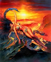   Represente : Fêm Scorpion  Art Fantastix - Collection : Select Auteur : Boris Vallejo 670x553