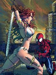   Represente : Spider-man, Red Sonja  Spider-man Auteur : Michael Turner 2340x1779