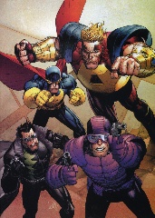   Represente : Nightawk, Paladin, Junta , Atlas  X-men Auteur : Leinil Yu 5025x3600